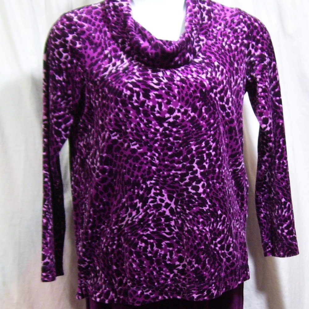 White Stag Purple Velour Tunic Pantsuit Leisure Jogging Suit NWOT Size M
